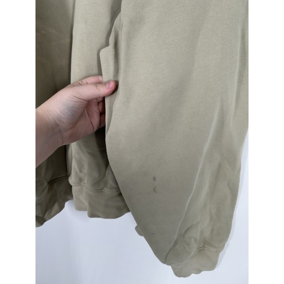 Fear Of God Essentials Beige Tan Oversized Boxy Fit Hoodie Sweatshirt Mens Large - Picture 9 of 10
